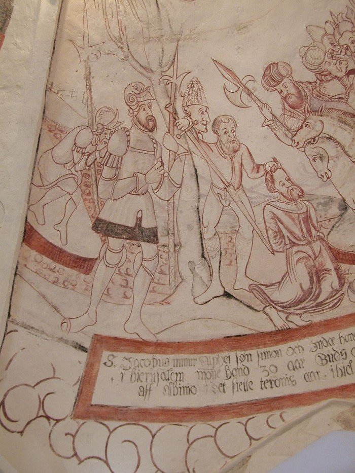Kalkmaleri Apostlen Jacob den Ældre halshugges